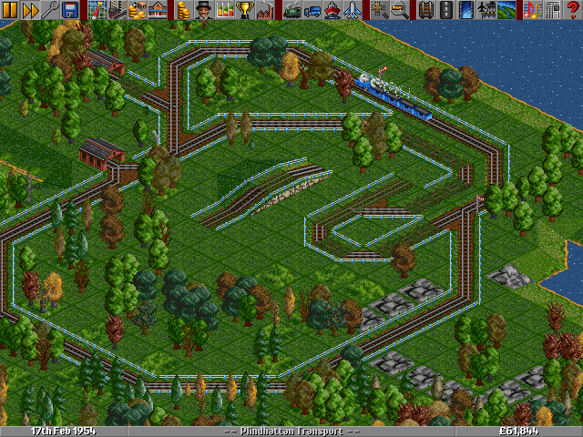 Shows 3 levels of overgrowth, I think. The track where the train goes stays clear.